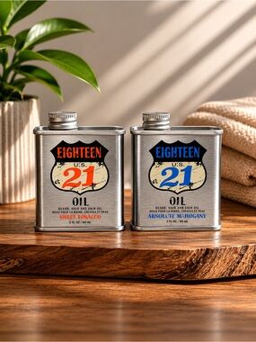 18.21 Man Made Beard Oil Duo 2oz | Sweet Tobacco & Mahogany New